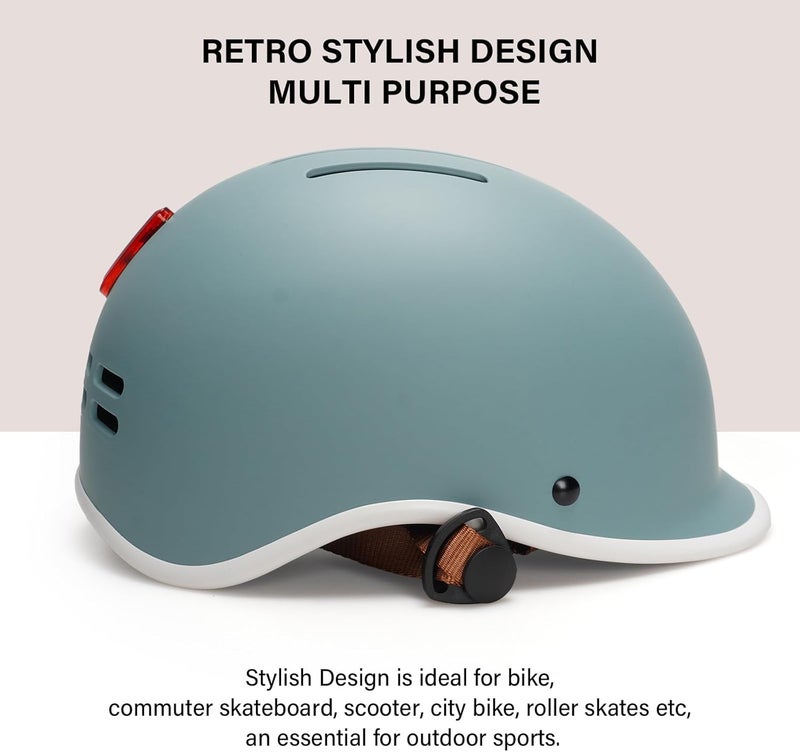 EXCLUSKY Bike Helmet for Adults,Adjustable Cycling Helmet for Men & Women Safety Certified Bicycle Helmet for Commuting, Road Biking, Skating with USB Rechargeable Rear Light - Image 4